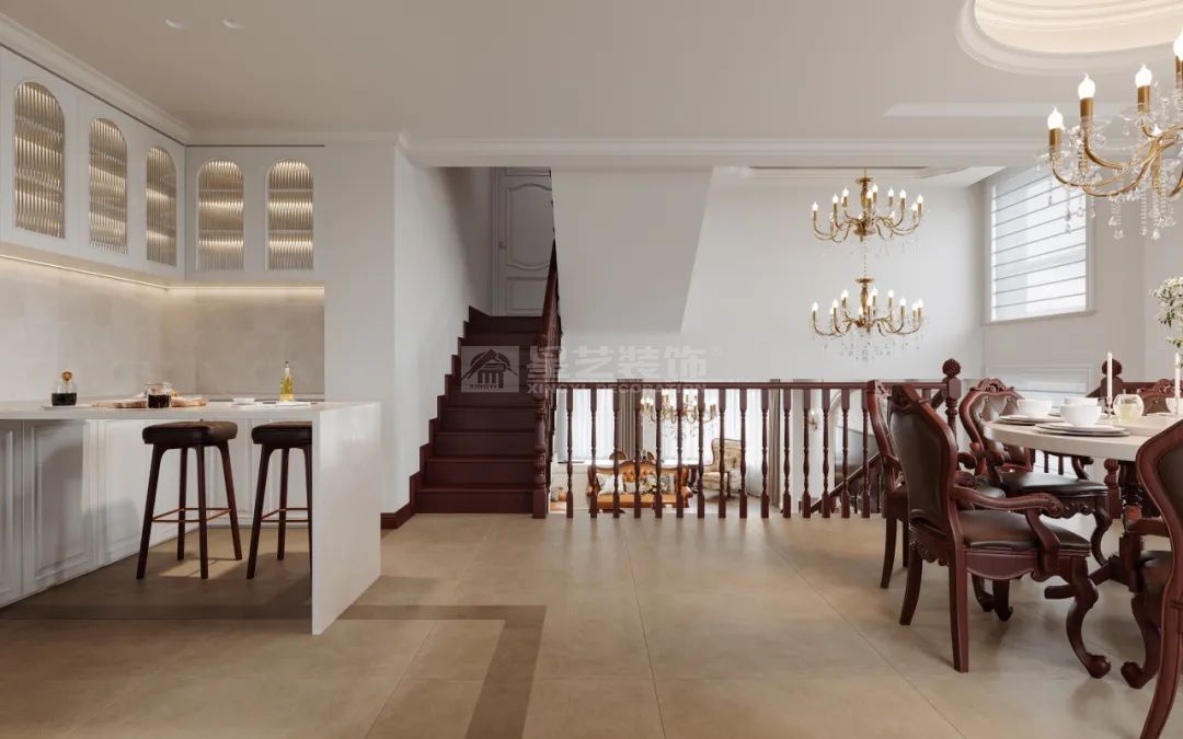 300㎡复式空间，藏着现代简欧风的高级浪漫(图6)